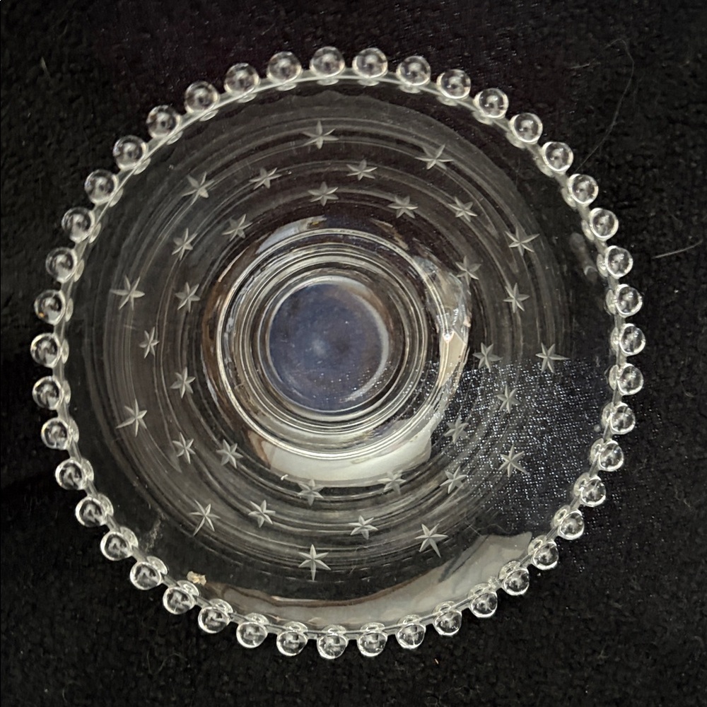 Vintage Imperial Glass Candlewick Starlight Cut Glass Condiment Bowl